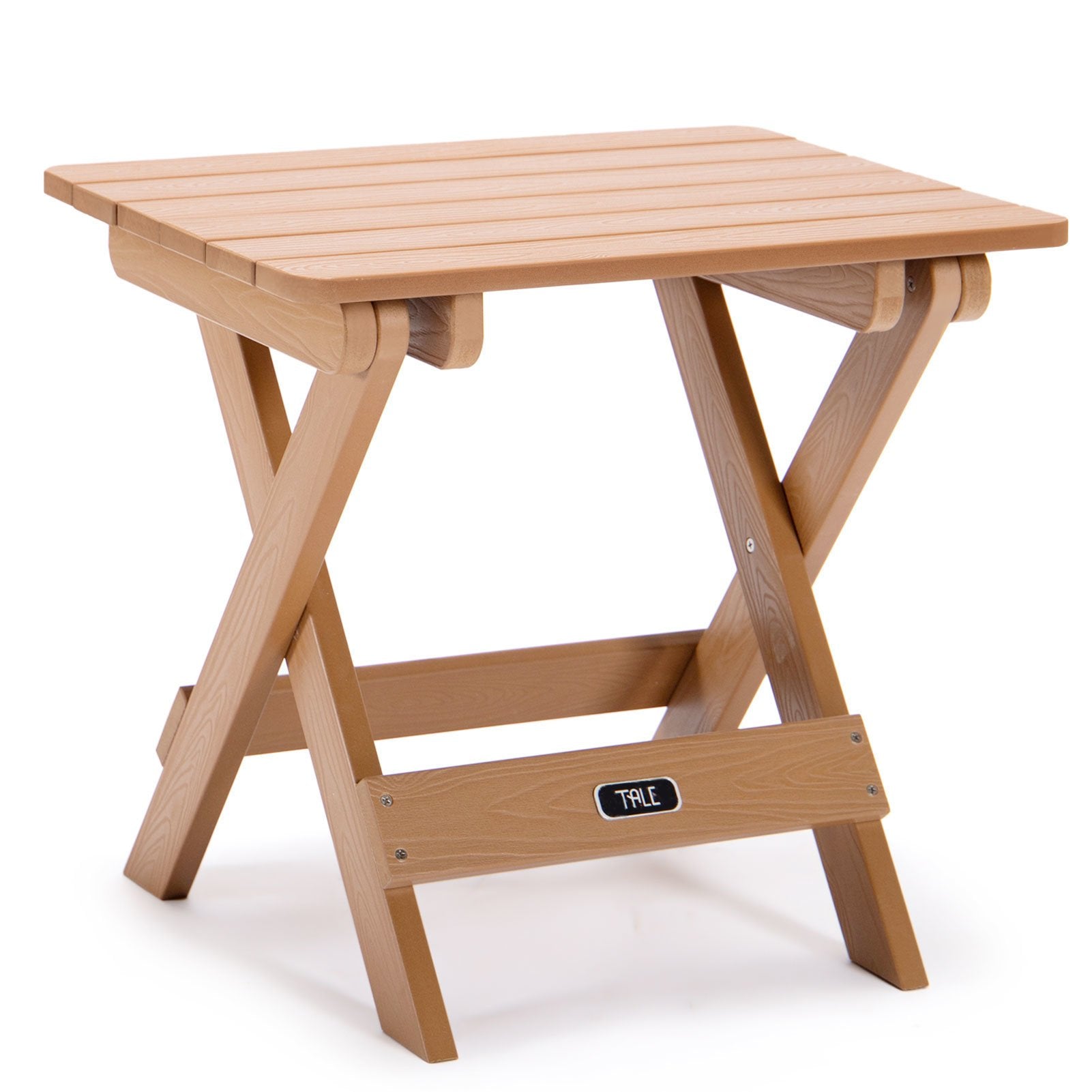 TALE Adirondack Portable Folding Side Table Square All-Weather and Fade-Resistant Plastic Wood Table Perfect for Outdoor Garde